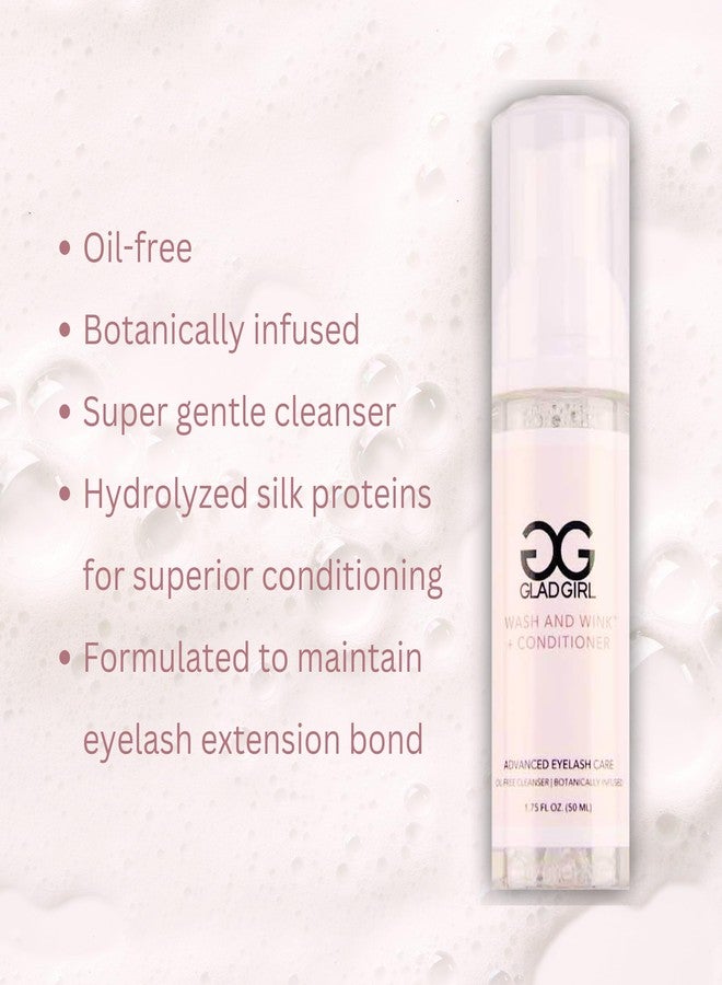 GladGirl Eyelash Extension Cleanser Wash And Wink - Lash Shampoo and Conditioner - Non-Irritating Foaming Liquid 50 ml - Image 2