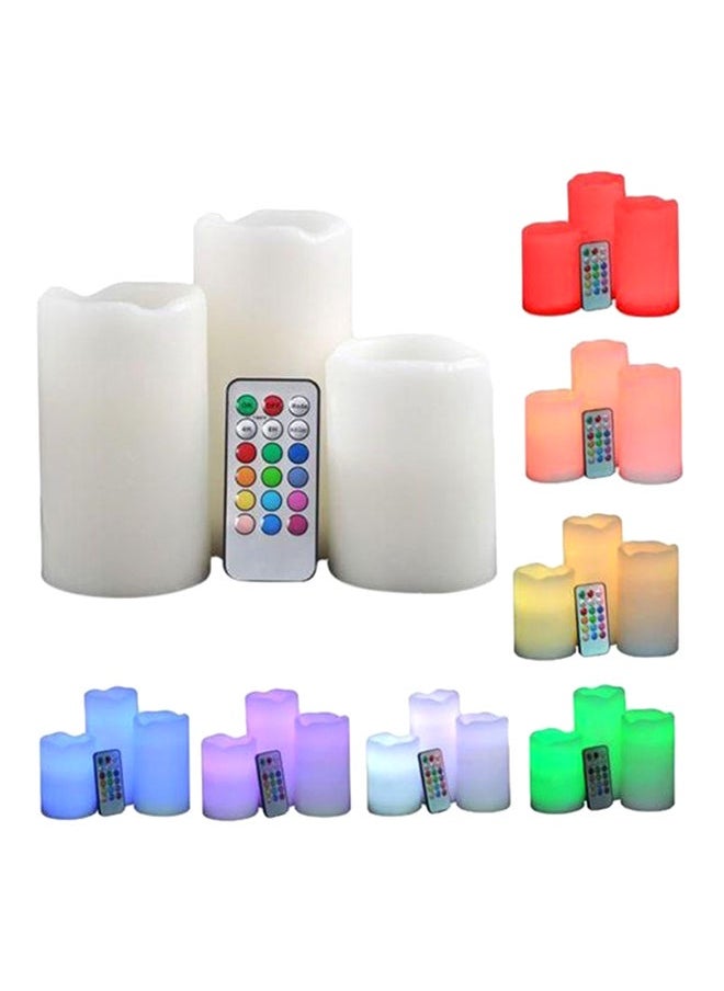 Generic 3-Piece Flameless Candle With Remote Control Set Multicolour 285grams  - Image 2