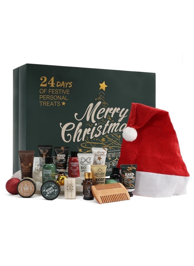 Rinse & Robust Rinse&Robust Mens Christmas Gift 2024 Advent Calendar Beard Care Grooming For Men Bath and Body Gift Set for men 24pcs Gift Set Include Beard Care Set,Shower Gel, Bubble Bath,Body Lotion,etc  - Image 1