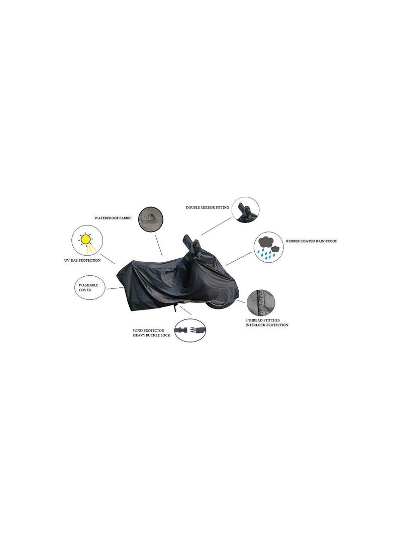 Generic Waterproof Bike Body Cover For Meteor 350 Black  - Image 2