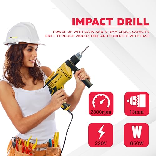 IBELL TOOLS IBELL VORMIR ID13-75 Impact Drill | 650W | Dual Mode (Drilling & Impact) | 13mm Chuck | 0–2800 RPM | Variable Speed | Forward/Reverse | Copper Armature - Image 4