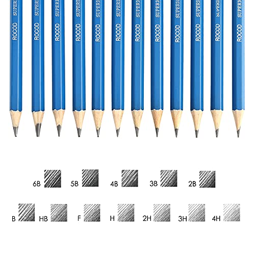 ROCOD Profession Sketch Pencils 6B to 4H for Kids and Adults Drawing, Art Graphite Pencil for Artists Beginner Sketching - Image 3