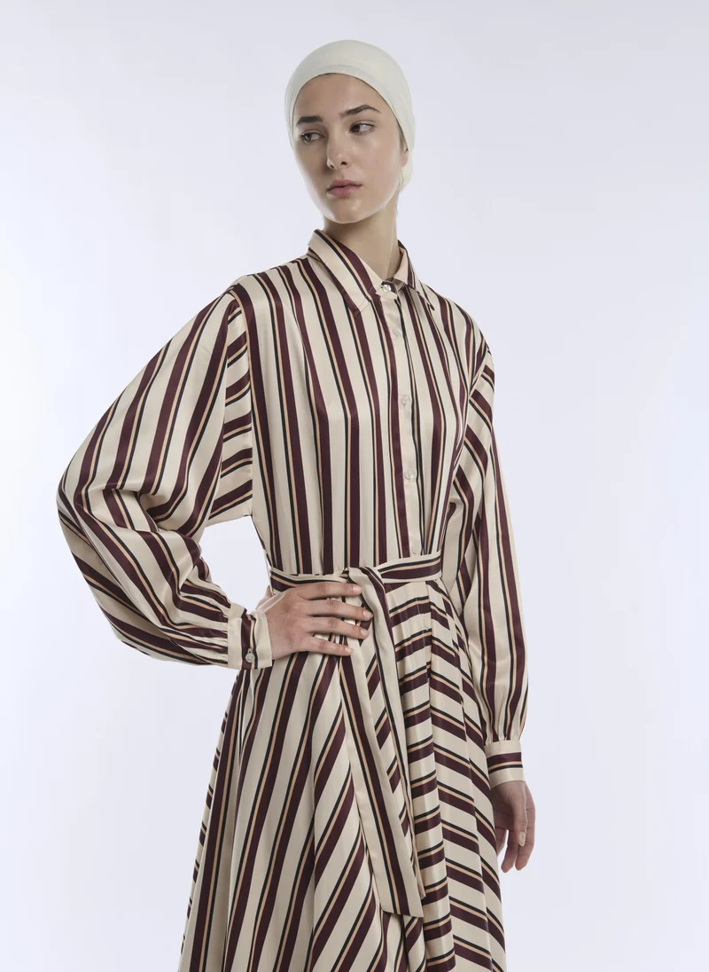 Iyal  Stripe Shirt Dress for Women | Best Price UAE