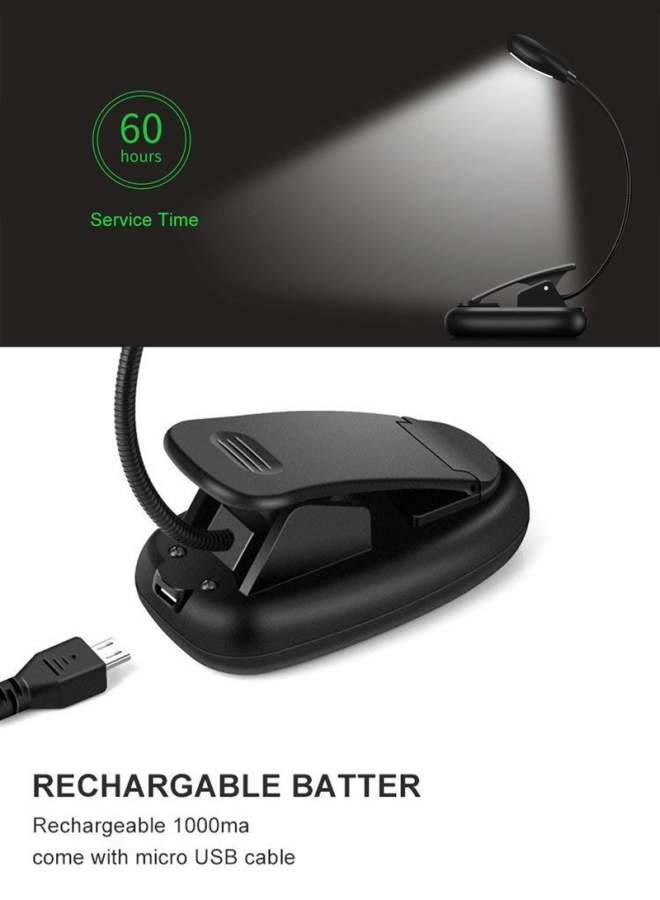 Book Light,Reading Book Clip Light, 9 Modes, LED Clip Reading Light, Eye-Care USB Rechargeable Reading Lamp for Kids, Flexible Clip-on Book Light for Reading in Bed，desk lamp - Image 3