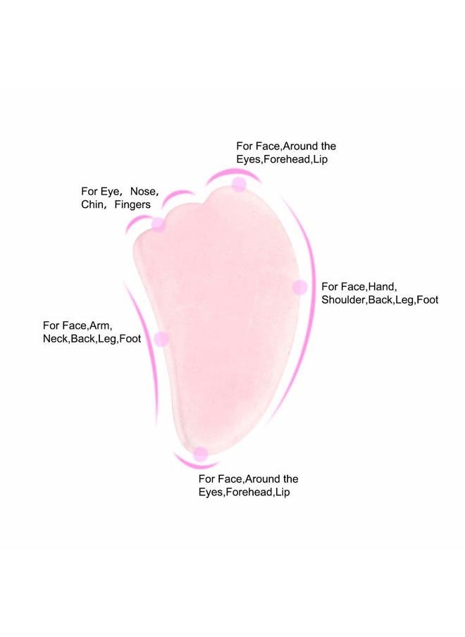 Jovivi Natural Rose Quartz Stone Gua Sha Scraping Massage Tool, Wing-Shape Healing Crystal Guasha Board Facial Massager Traditional Scraper Tool  - Image 4