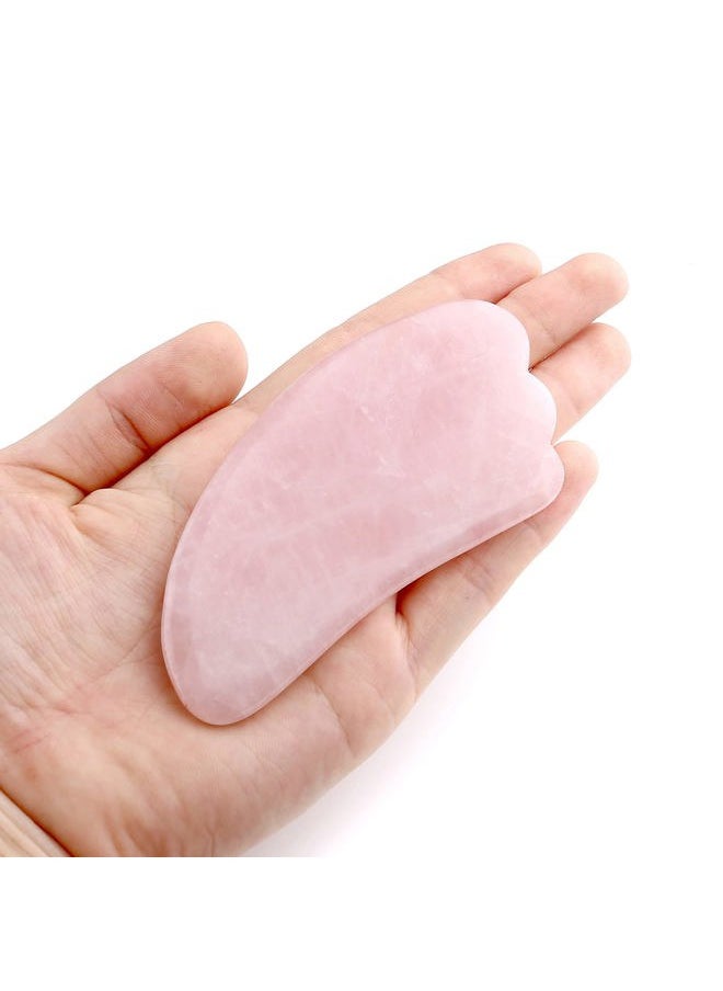 Jovivi Natural Rose Quartz Stone Gua Sha Scraping Massage Tool, Wing-Shape Healing Crystal Guasha Board Facial Massager Traditional Scraper Tool  - Image 2