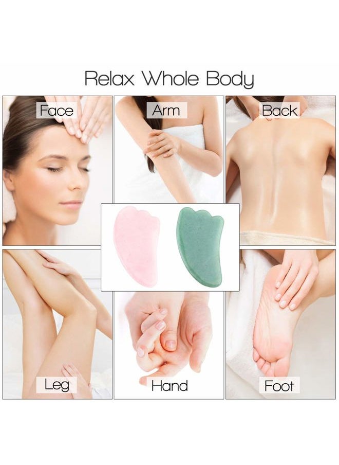 Jovivi Natural Rose Quartz Stone Gua Sha Scraping Massage Tool, Wing-Shape Healing Crystal Guasha Board Facial Massager Traditional Scraper Tool  - Image 5