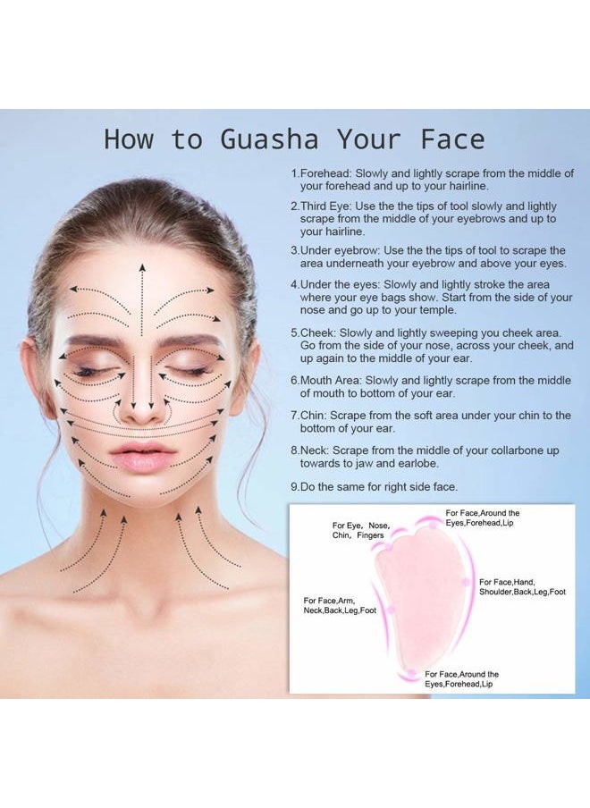 Jovivi Natural Rose Quartz Stone Gua Sha Scraping Massage Tool, Wing-Shape Healing Crystal Guasha Board Facial Massager Traditional Scraper Tool  - Image 3