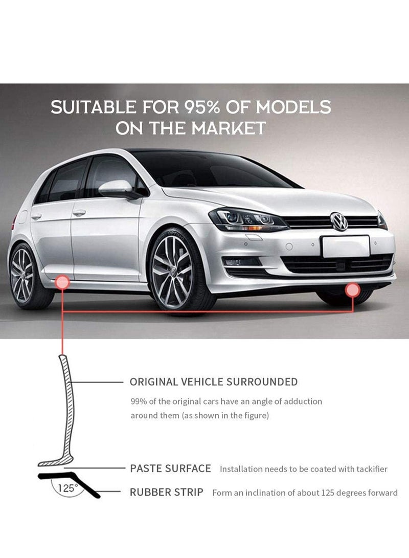 SYOSI Front Bumper Spoiler 2.5M Universal Carbon Fiber Car Front Bumper Sticker Lip Rubber Skirt Protector For Cars Trucks Decoration Suitable for All Models, Protection Splitter Spoiler - Image 4