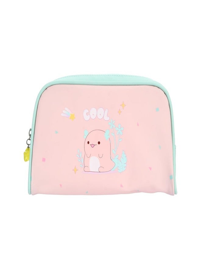 حقيبة مستحضرات تجميل مينيسو بتصميم قصة الأكسولوتل (وردي) - حقيبة سفر لطيفة من مادة PVC الهلامية للمكياج والعملات المعدنية والأغراض الأساسية