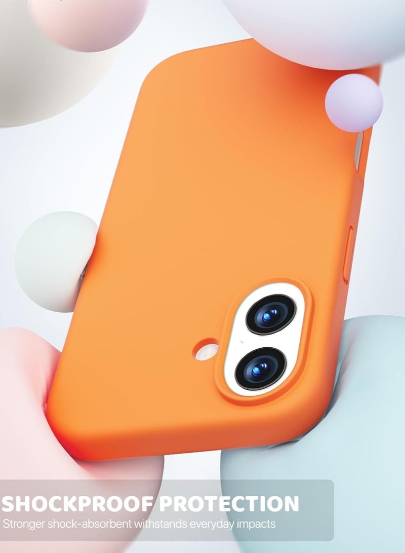 بورتوني جراب iPhone 17 من السيليكون السائل الفاخر مع قطعتين من الزجاج المقوى عالي الدقة 9D لهاتف iPhone 17 ناعم الملمس مضاد للخدش مع بطانة من الألياف الدقيقة لهاتف iPhone 17 مقاس 6.3 بوصة - Image 4