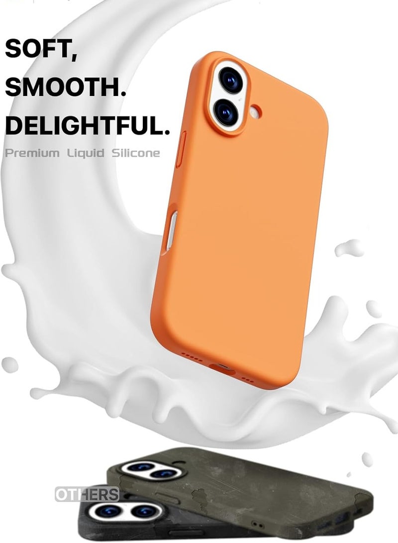 بورتوني جراب iPhone 17 من السيليكون السائل الفاخر مع قطعتين من الزجاج المقوى عالي الدقة 9D لهاتف iPhone 17 ناعم الملمس مضاد للخدش مع بطانة من الألياف الدقيقة لهاتف iPhone 17 مقاس 6.3 بوصة - Image 3