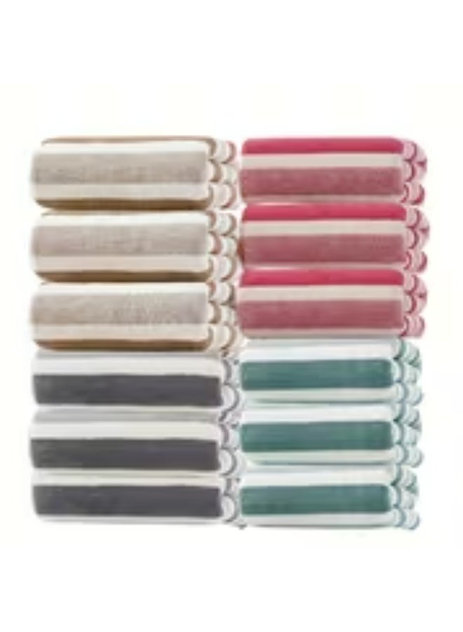 erorex 12pcs Extra Large Bath Towels - Quick-Dry, Ultra-Soft and Highly Absorbent Coral Fleece, 300GSM Heavyweight Microfiber for Spa, Gym & Hotel Use or Home – Multiple Colors Available: Red, Gray, Blue, Brown, White, Beige, Navy, Black, Maroon, Olive, Spa - Image 1
