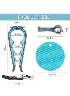 GUSGU 5 Pack Jar Opener Bottle Opener, 5 in 1 Bottle Opener and 4 in 1 Can Opener Kit with Silicone Jar Gripper Pad and Corkscrew Wine Opener, Multi Can Openers for Seniors  - Image 2