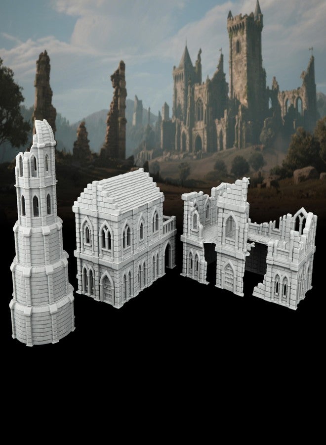 AUSPDICE Town Buildings RPG Terrain Set for DND Accessories, 28MM Scale Compatible with TTRPG Buildings, Table Maps Characters, and Dungeons and Dragons Scenario Pieces-AF1078 - Image 1