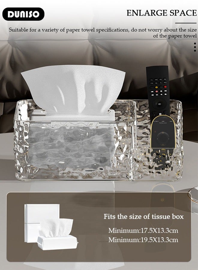 DUNISO Multifunctional Tissue Box Cover, Modern Tissue Box with Stationery Remote Control Box, Table Storage Box Container, Facial Tissue Holder for Bathroom, Countertop, Kitchen, Bedroom Dresser and Office Room  - Image 3