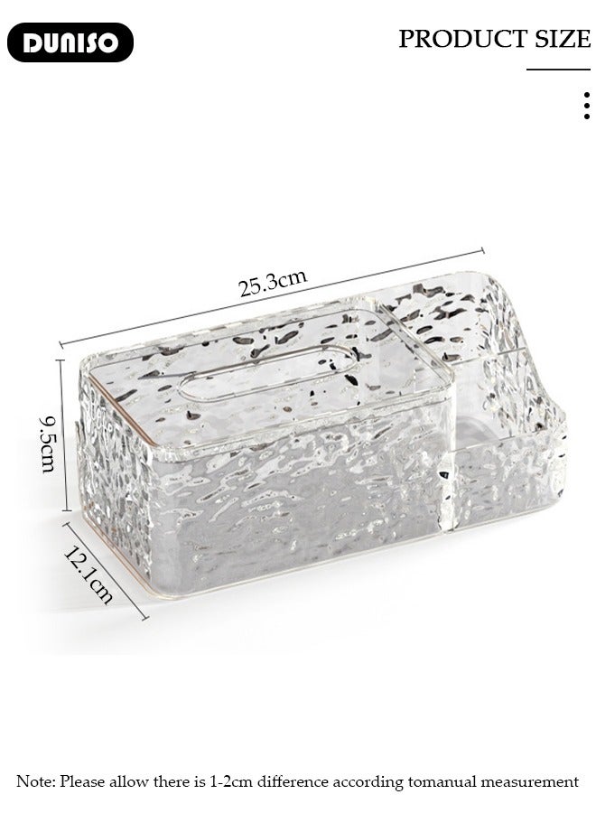 DUNISO Multifunctional Tissue Box Cover, Modern Tissue Box with Stationery Remote Control Box, Table Storage Box Container, Facial Tissue Holder for Bathroom, Countertop, Kitchen, Bedroom Dresser and Office Room  - Image 4