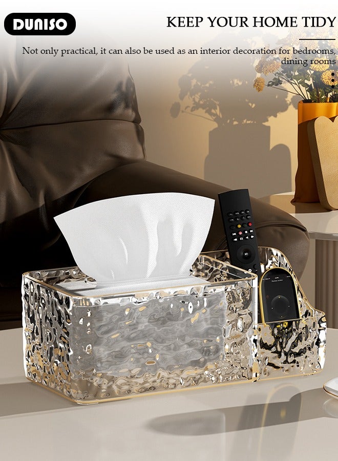 DUNISO Multifunctional Tissue Box Cover, Modern Tissue Box with Stationery Remote Control Box, Table Storage Box Container, Facial Tissue Holder for Bathroom, Countertop, Kitchen, Bedroom Dresser and Office Room  - Image 5