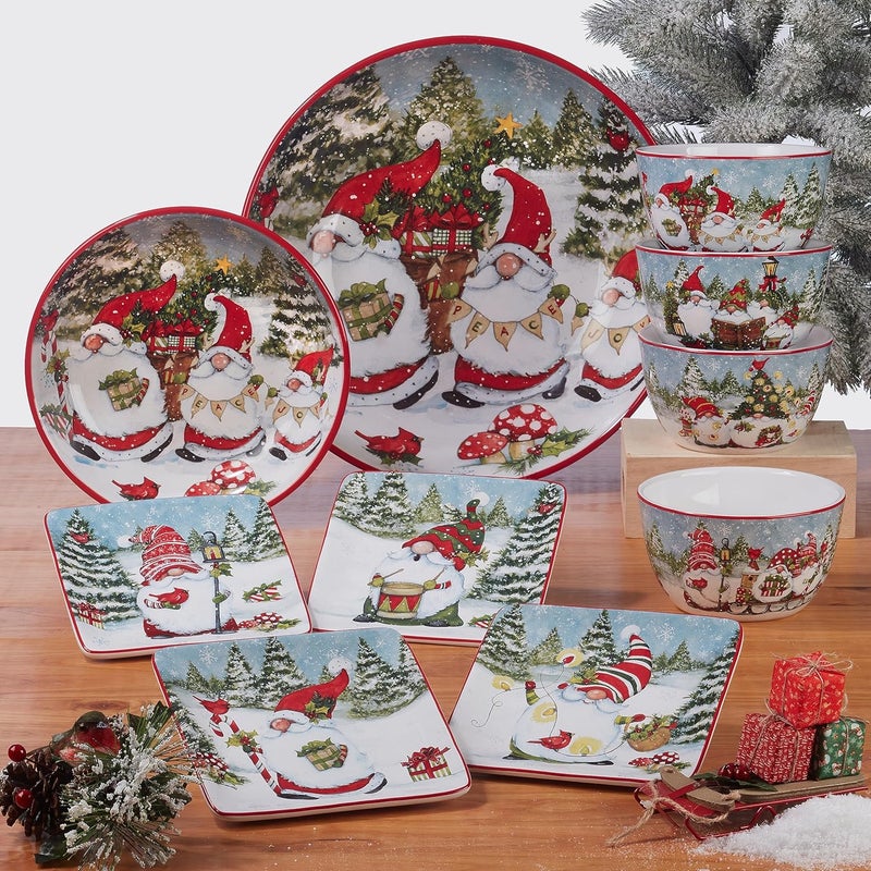 Certified International أطباق عشاء متنوعة التصميم من جنوم عيد الميلاد المعتمدين 11 مجموعة كبيرة من 4 - Image 4