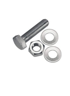 Generic 12 pcs Hex Head Screw Bolts Nuts & Washers Fully Thread GI Plain Finish Bolt Set. (6, 16MM)  - Image 2