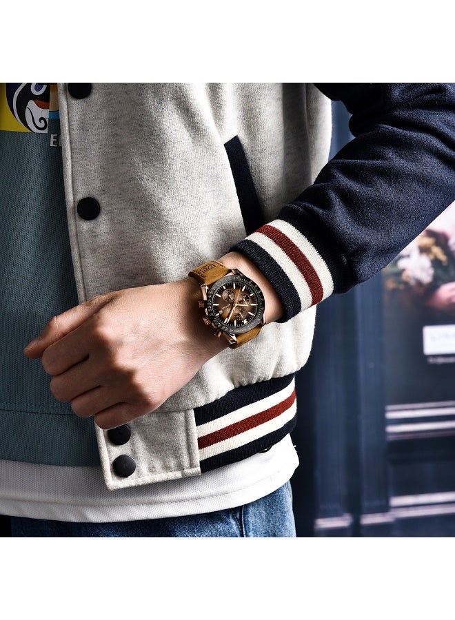 BENYAR Watch for Men Analog Quartz Chronograph Waterproof Luminous Designer Mens Wrist Watches Business Work Sport Casual Dress Watch with Silicone Strap Elegant Gifts for Men - Image 4