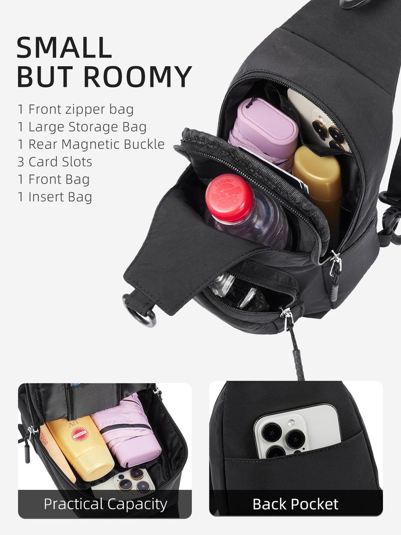 WESTBRONCO Small Sling Bag for Women Nylon Crossbody Sling Backpck Lightweight for Travel Casual Daily - Image 3