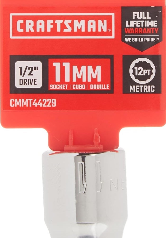CRAFTSMAN Shallow Socket, Metric, 1/2-Inch Drive, 11mm, 12-Point (CMMT44229) - Image 4