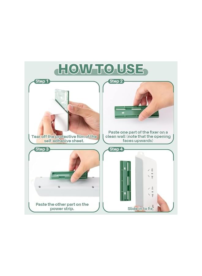 PROMASS 16 Pcs Power Strip Holder Wall Mount Self Adhesive Punch Free Socket Holder Storage Socket Slide Desktop Socket Fixer Bracket Stand Surge Protector Mount for Home Office Cable Management - Image 4