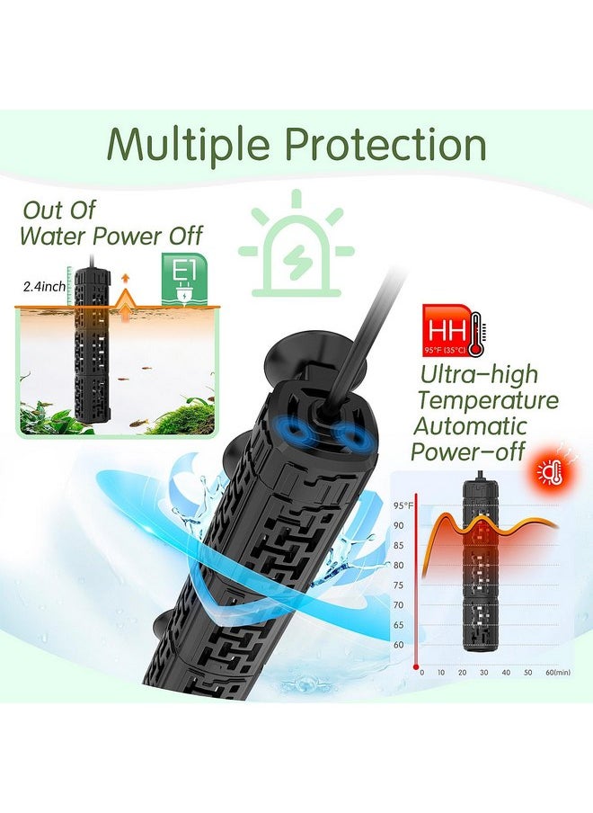 سخان حوض السمك AQQA، سخان حوض السمك 50 واط 150 واط 250 واط 400 واط 500 واط 800 واط لـ 3-220 جالون، درجة حرارة محددة 59 فهرنهايت - 93 فهرنهايت دقة درجة الحرارة، إيقاف التشغيل التلقائي في حالة نفاد الماء أو ارتفاع درجة الحرارة (50 واط لـ 3-10 جالون) - pzsku/Z62327F92918281D470BFZ/45/_/1737031828/6bd8fc84-00ae-470e-8323-61e7efdb0b40