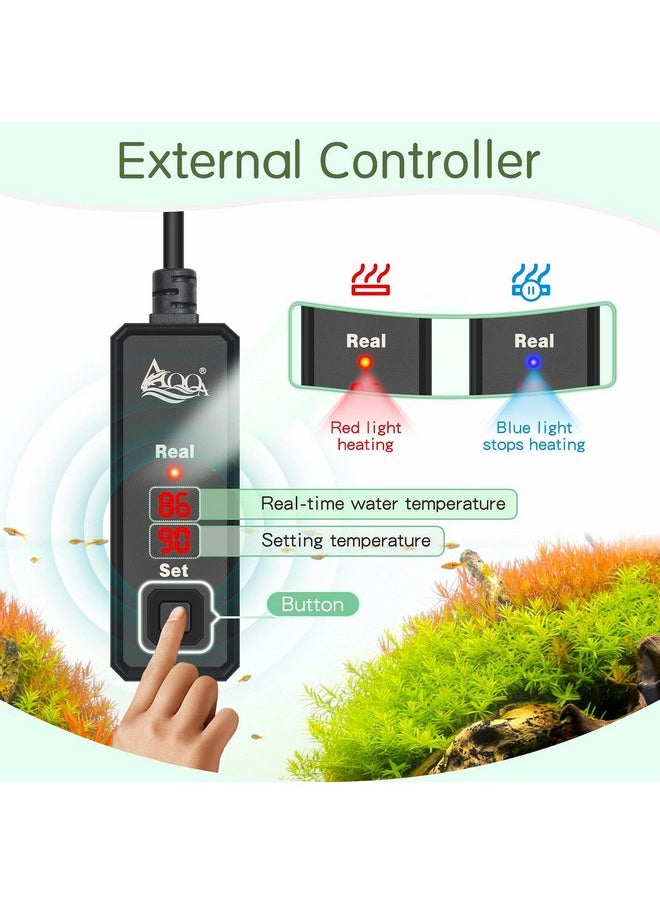 سخان حوض السمك AQQA، سخان حوض السمك 50 واط 150 واط 250 واط 400 واط 500 واط 800 واط لـ 3-220 جالون، درجة حرارة محددة 59 فهرنهايت - 93 فهرنهايت دقة درجة الحرارة، إيقاف التشغيل التلقائي في حالة نفاد الماء أو ارتفاع درجة الحرارة (50 واط لـ 3-10 جالون) - pzsku/Z62327F92918281D470BFZ/45/_/1737031964/8ca82856-ec9f-4e70-96aa-198595dbea78