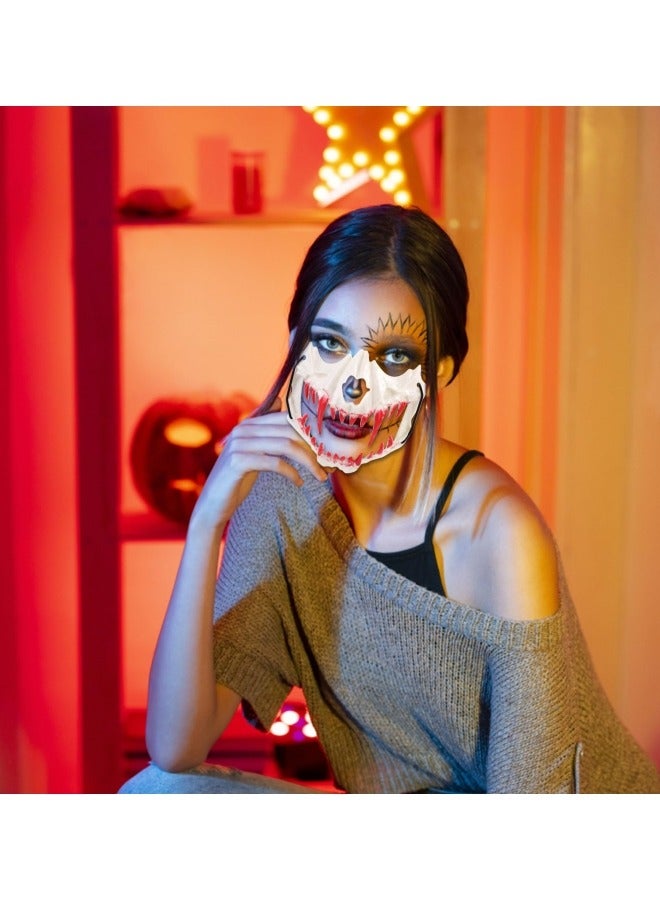 CCOVERY Japanese Costume Mask Half Face Mask Skull Scary Mask Party Cosplay Decorative - Image 2