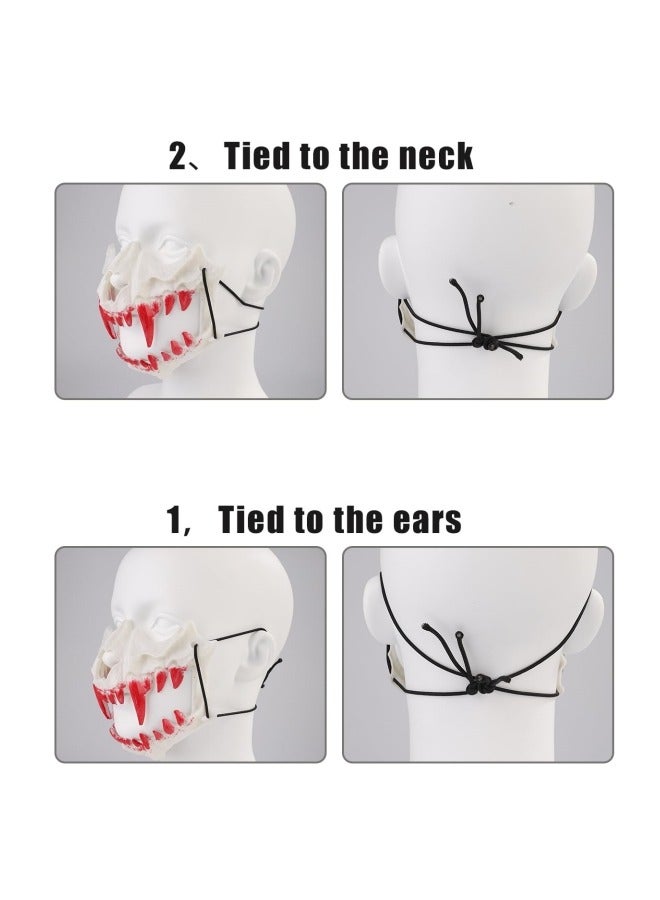 CCOVERY Japanese Costume Mask Half Face Mask Skull Scary Mask Party Cosplay Decorative - Image 3