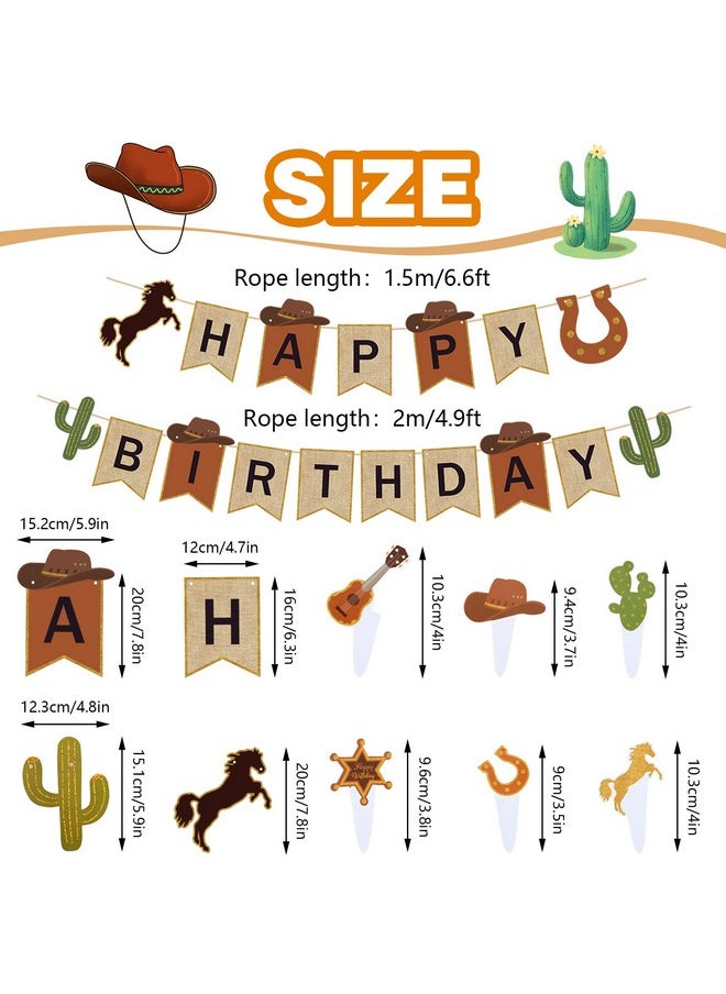 Zhanmai - 60Pcs Cowboy Birthday Party Decoration Include 40 Inch Horse Shaped Foil Balloons Little Cowboy Happy Birthday Banner Cake Topper Hanging Swirls 12 Inch Latex Balloons For Western Party (Retro Style) - Image 1