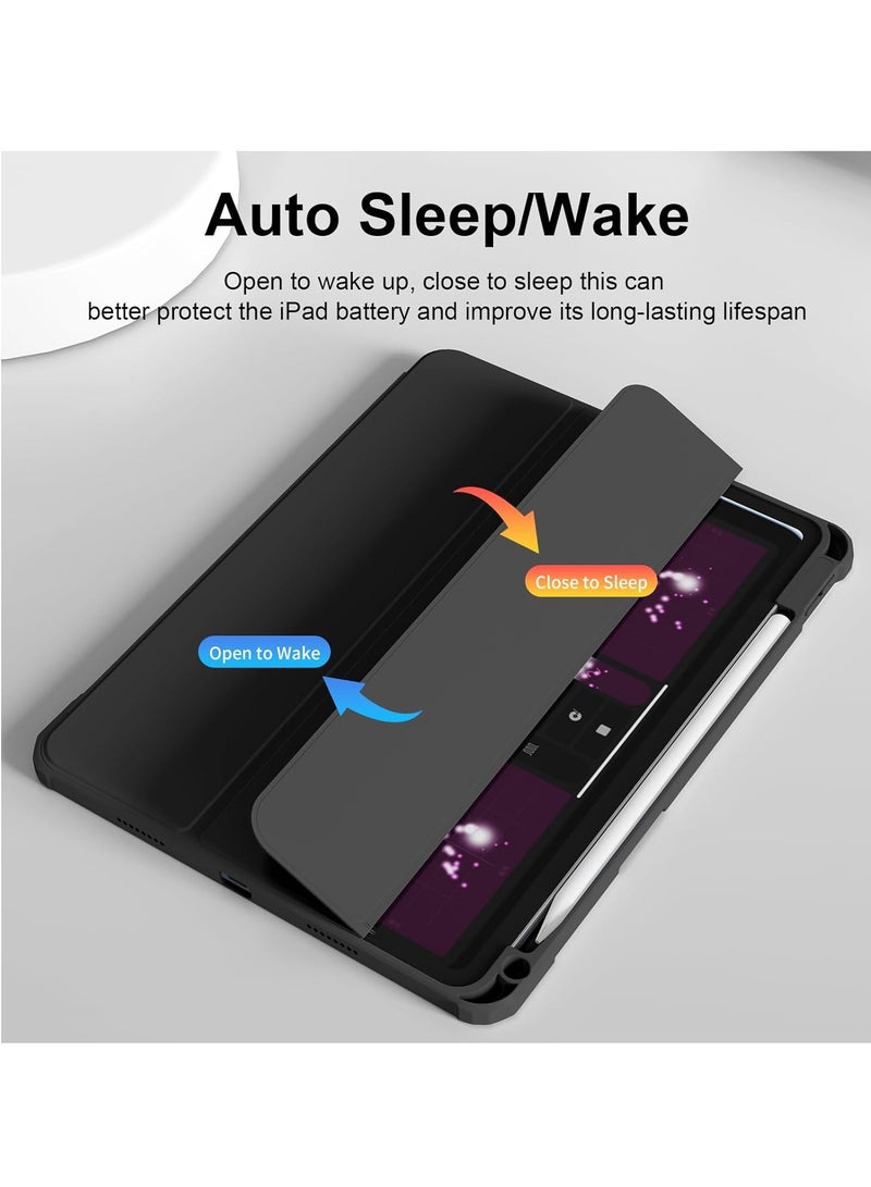 Applicable To 2024 Air6 Generation-11 Inch Protective Case, Stylish And Simple Transparent Smart Ipad Protective Case, Acrylic Hard Case With Pen Slot, Three-Fold Style, With Automatic Sleep Wake-Up, Shockproof And Drop-Proof Function,(Matcha Green) - Image 2