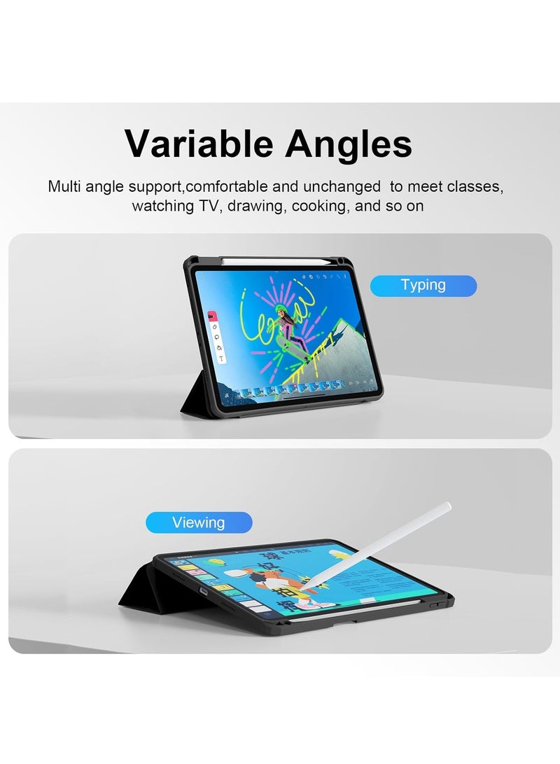 Applicable To 2024 Air6 Generation-11 Inch Protective Case, Stylish And Simple Transparent Smart Ipad Protective Case, Acrylic Hard Case With Pen Slot, Three-Fold Style, With Automatic Sleep Wake-Up, Shockproof And Drop-Proof Function,(Matcha Green) - Image 3