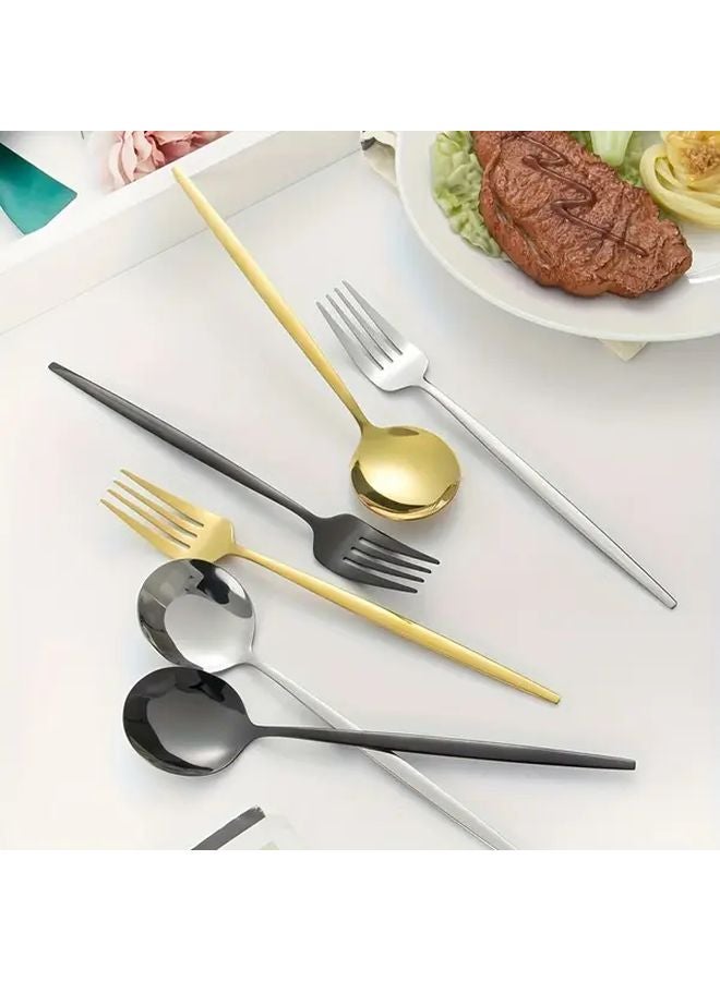 Golden Stainless Steel Cutlery Set 60 Pcs Mirror Finish Knives Forks Spoons Dishwasher Safe - Image 4