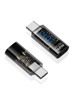 Excefore USB C Adapter with LED Wattage Display, 140W 40Gbps USB C Extension Adapter, PD 3.1 Type C Power Meter Tester, Digital Display Extender for Fast Charging, 2pcs  - Image 1