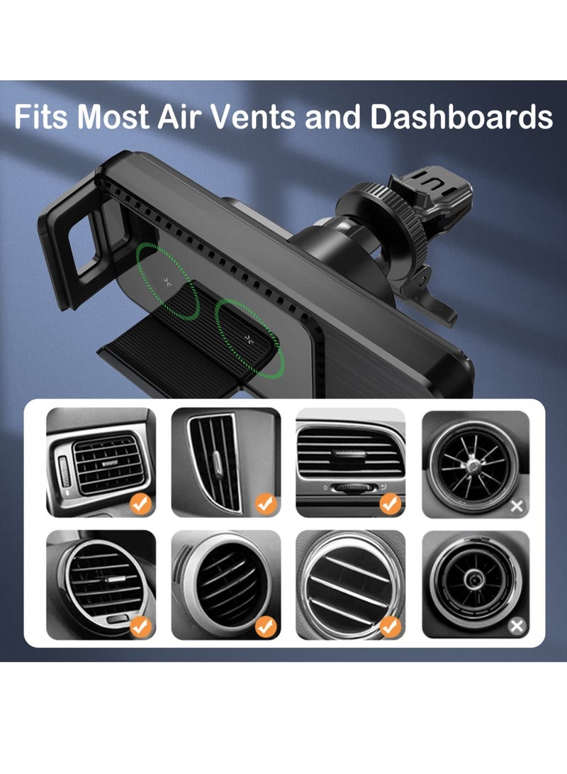 Excefore Wireless Car Charger for Galaxy Z Fold 3 Car Mount, Car Phone Holder Mount Dashboard Air Vent Windshield Compatible with Samsung Galaxy Z Flip 3 S21 Ultra, for iPhone 13 13 Pro Max 12, Gogle Pixel 6 - Image 4