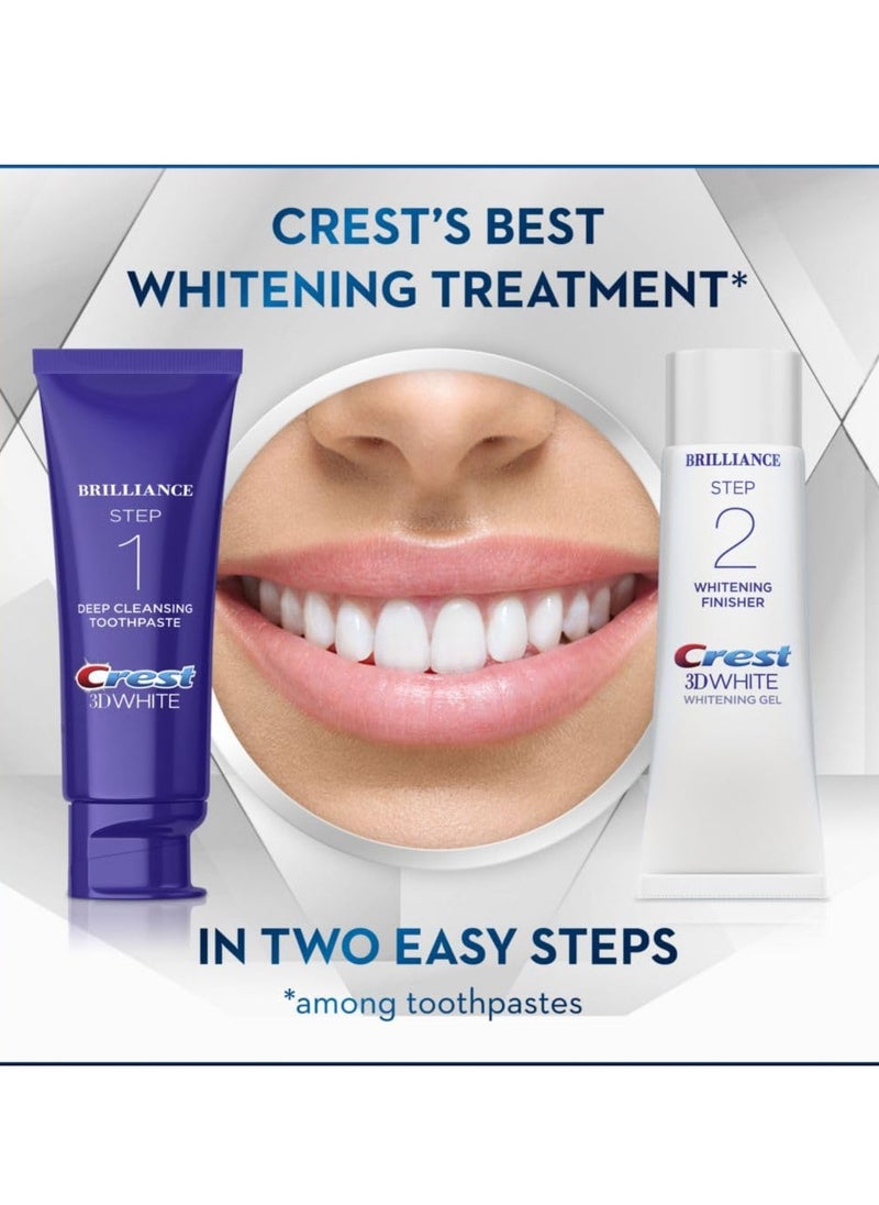 Crest Crest 3D White Brilliance 2 Step Kit, Deep Clean Toothpaste (4oz) + Teeth Whitening Gel (2.3oz)  - Image 2