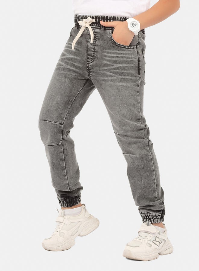EGY WEAR Boys Light Grey Jeans Pants - Image 1