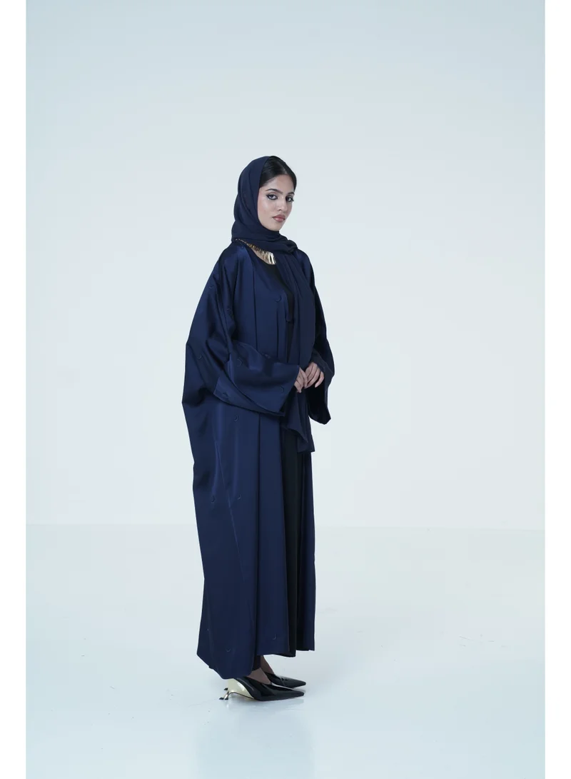 Ashita Fernandes  Women’s Satin Blend Front Open Abaya with Embroidered Sheila Set for Women | Best Price UAE