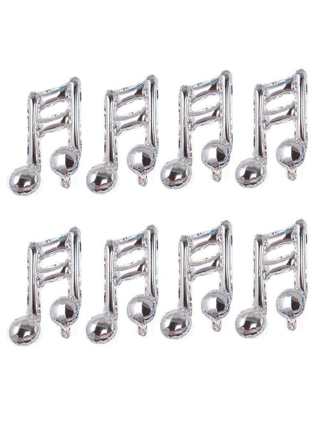 Creaides 20pcs Music Note Balloons Mylar Foil Party Balloons for Birthday Concert Band Bar Stage Music Themed Party Decoration (Silver) - Image 3