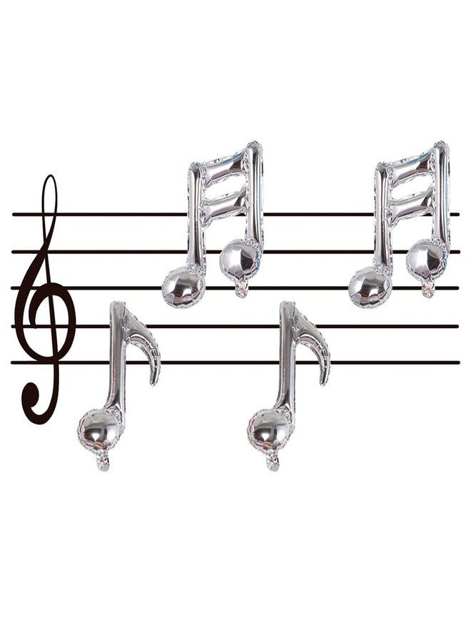Creaides 20pcs Music Note Balloons Mylar Foil Party Balloons for Birthday Concert Band Bar Stage Music Themed Party Decoration (Silver) - Image 5