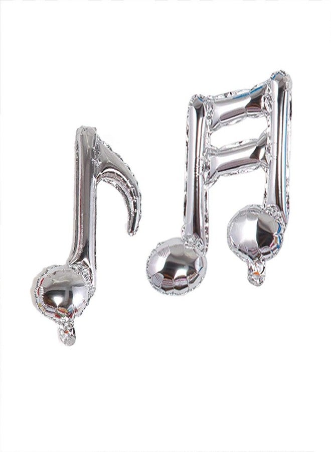 Creaides 20pcs Music Note Balloons Mylar Foil Party Balloons for Birthday Concert Band Bar Stage Music Themed Party Decoration (Silver) - Image 4