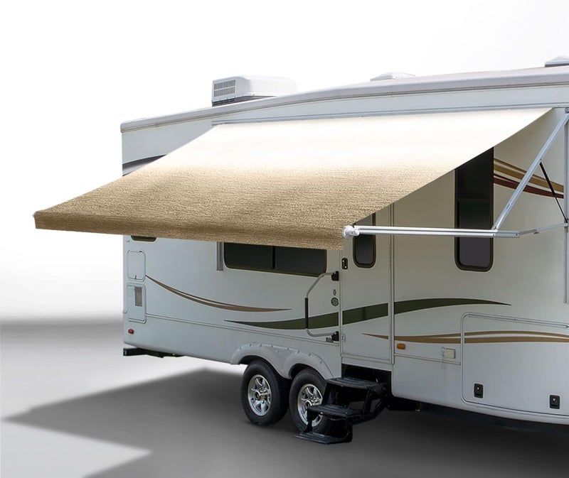 RecPro RV Awning Fabric Replacement | Width Options from 8 Feet to 22 Feet | Variety of Color Options | 8' (96") Length RV Awning | Premium Vinyl (11' - Actual Width 10' 1", Tan/Camel Fade)… - Image 1