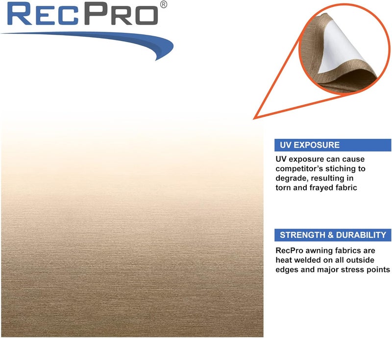 RecPro RV Awning Fabric Replacement | Width Options from 8 Feet to 22 Feet | Variety of Color Options | 8' (96") Length RV Awning | Premium Vinyl (11' - Actual Width 10' 1", Tan/Camel Fade)… - Image 3