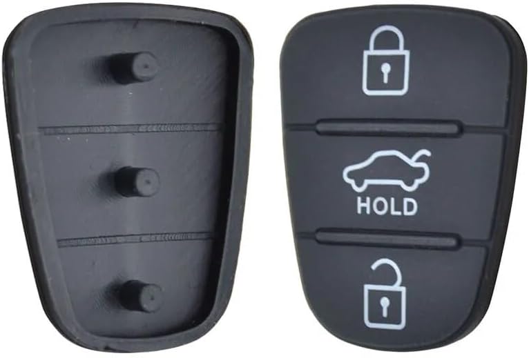 QASULER Replacement Rubber Pad 3 Buttons Car Key Fob Shell - Image 2
