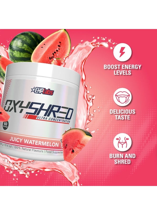 EHP Labs Oxyshred Thermogenic Fat Burner - Weight Loss Supplement, Energy Booster, Pre-Workout, Metabolism Booster, Water Cut 60 Servings (Juicy Watermelon)  - Image 3