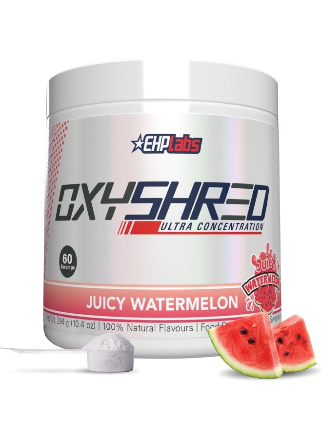EHP Labs Oxyshred Thermogenic Fat Burner - Weight Loss Supplement, Energy Booster, Pre-Workout, Metabolism Booster, Water Cut 60 Servings (Juicy Watermelon)  - Image 1