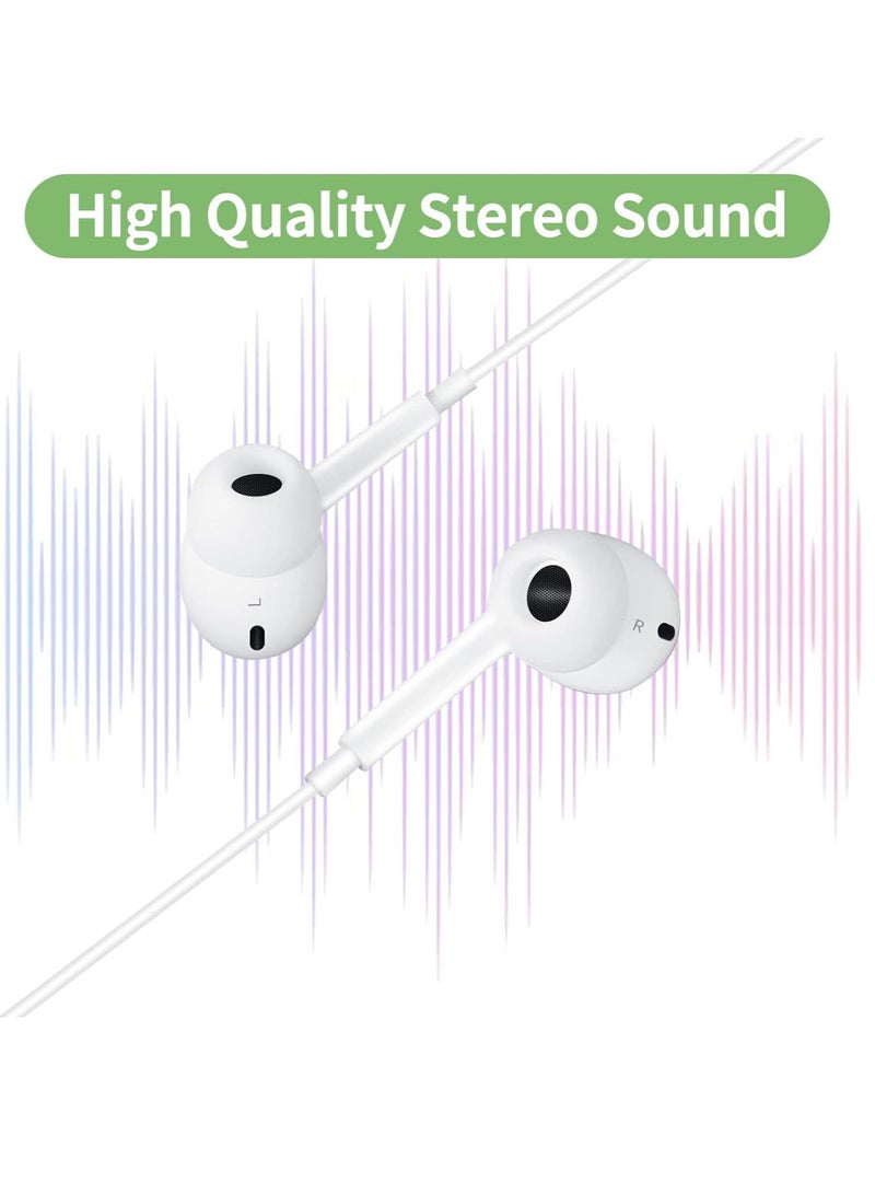 سماعات رأس USB C، سماعات أذن من النوع C سلكية مع ميكروفون وتحكم في مستوى الصوت، سماعات أذن عازلة للضوضاء لهاتف Google Pixel Oneplus Samsung Galaxy iPad Pro وMacBook - Image 2